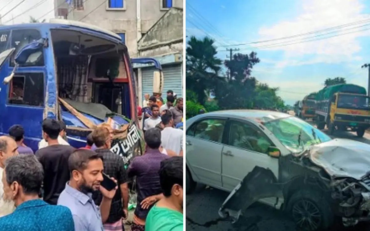 বগুড়ায় একই স্থানে বাসের চাপায় ৭ ও কারের ধাক্কায় নিহত ২