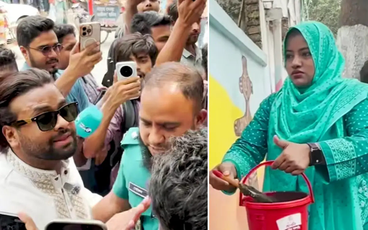 শিল্পকলায় রবীন্দ্রনাথের গ্রাফিতিতে কালি, রাষ্ট্রবিরোধী মামলায় গ্রেপ্তার ৪
