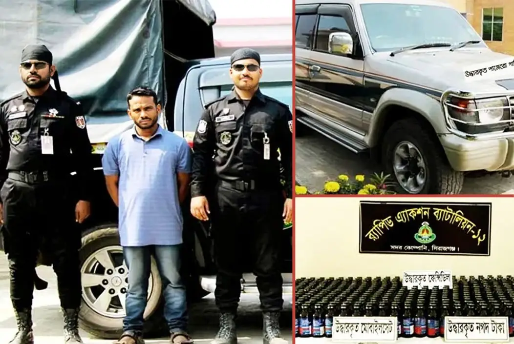 সিরাজগঞ্জে সাবেক এমপির পাজেরো গাড়িসহ ফেনিসিডিল ব্যবসায়ী...