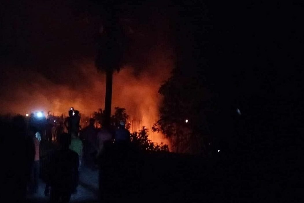 চুয়াডাঙ্গায় ভয়াবহ আগুনে ৮০ বিঘা পানের বরজ পুড়ে ছাই