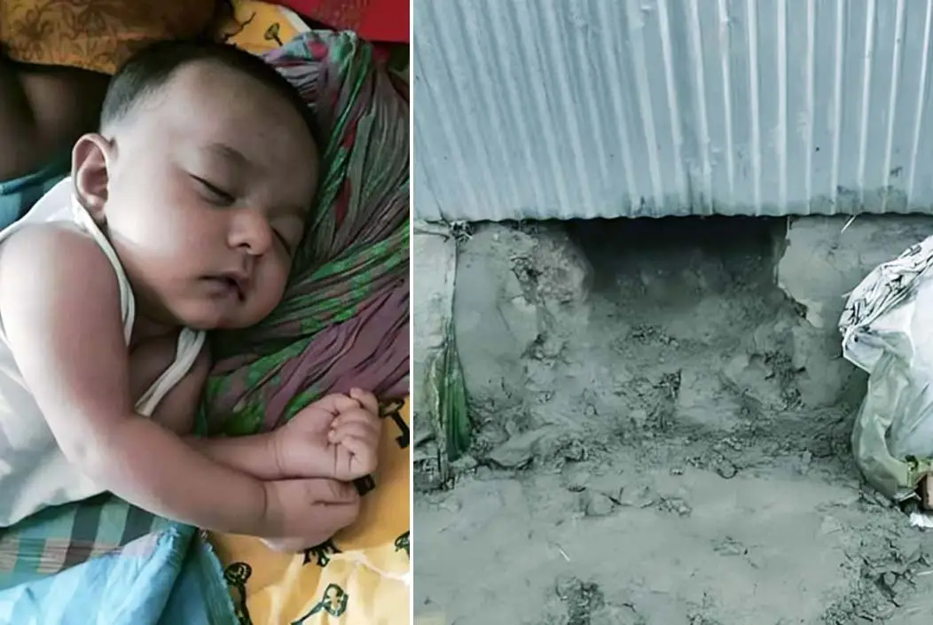 কিশোরগঞ্জে রাতের অন্ধকারে ঘরের সিঁধ কেটে নবজাতক চুরি