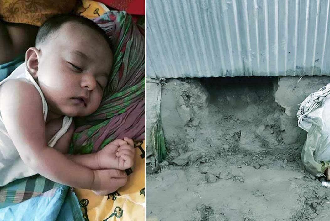 কিশোরগঞ্জে রাতের অন্ধকারে ঘরের সিঁধ কেটে নবজাতক চুরি