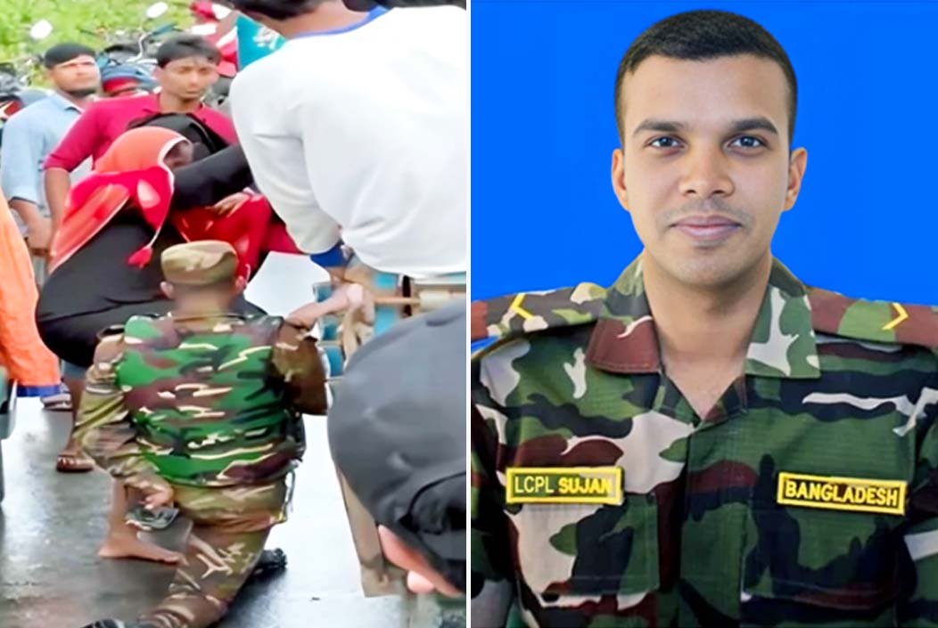 হাঁটু গেড়ে বসে নারীর জন্য সিঁড়ি তৈরি করা সেই ‘সুপার হির...