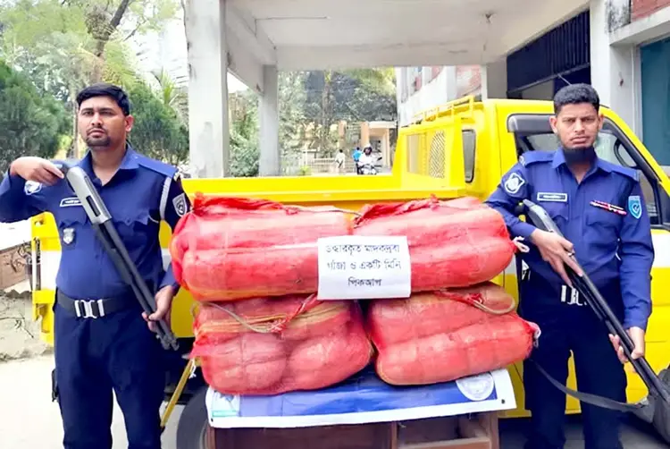 কুড়িগ্রামে ৫৮ কেজি গাঁজাসহ পিকআপ জব্দ