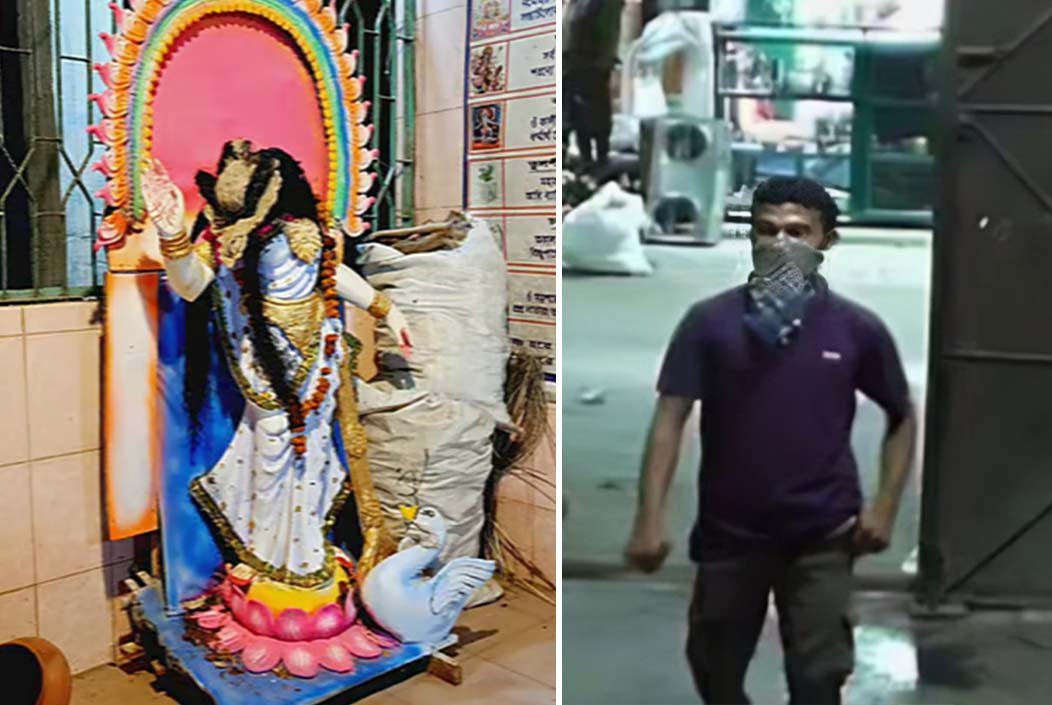 রায়পুরে মন্দিরে ঢুকে প্রতিমা ভাঙচুর