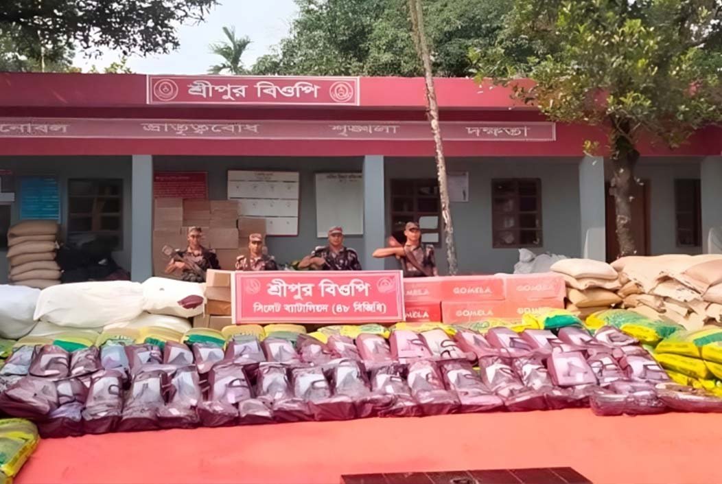 সিলেট সীমান্তে যৌথ অভিযানে আড়াই কোটি টাকার ভারতীয় পণ্য জব্দ