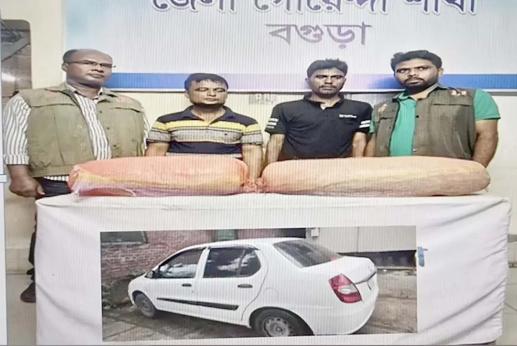 বগুড়ায় প্রাইভেট কারে ১০ কেজি গাঁজা, দুই মাদক কারবারি ...