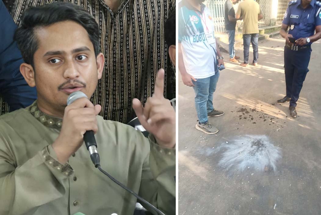 বগুড়ায় সারজিস আলমের গাড়িবহরে ককটেল হামলা