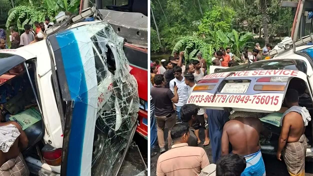 ফরিদপুরে বাস-অ্যাম্বুলেন্স মুখোমুখি সংঘর্ষ, নিহত ৫