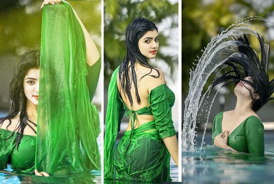 ভেজা শরীরে সবুজে সোহানা সাবা