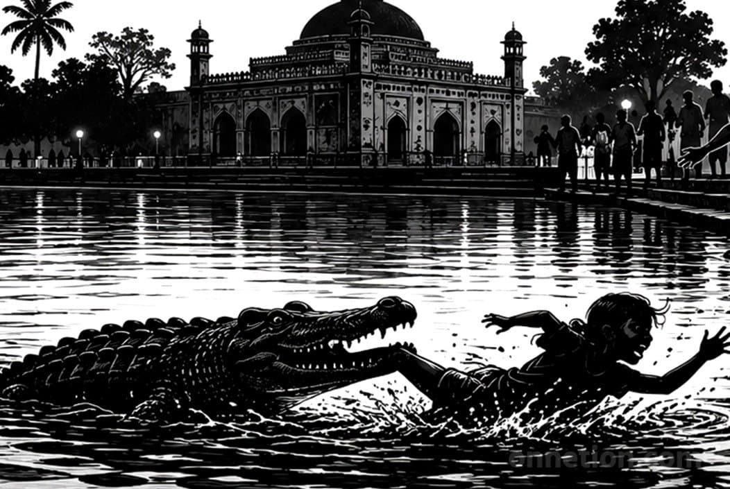 বাগেরহাটে মাজারের দিঘিতে শিশুকে টেনে নিল কুমির