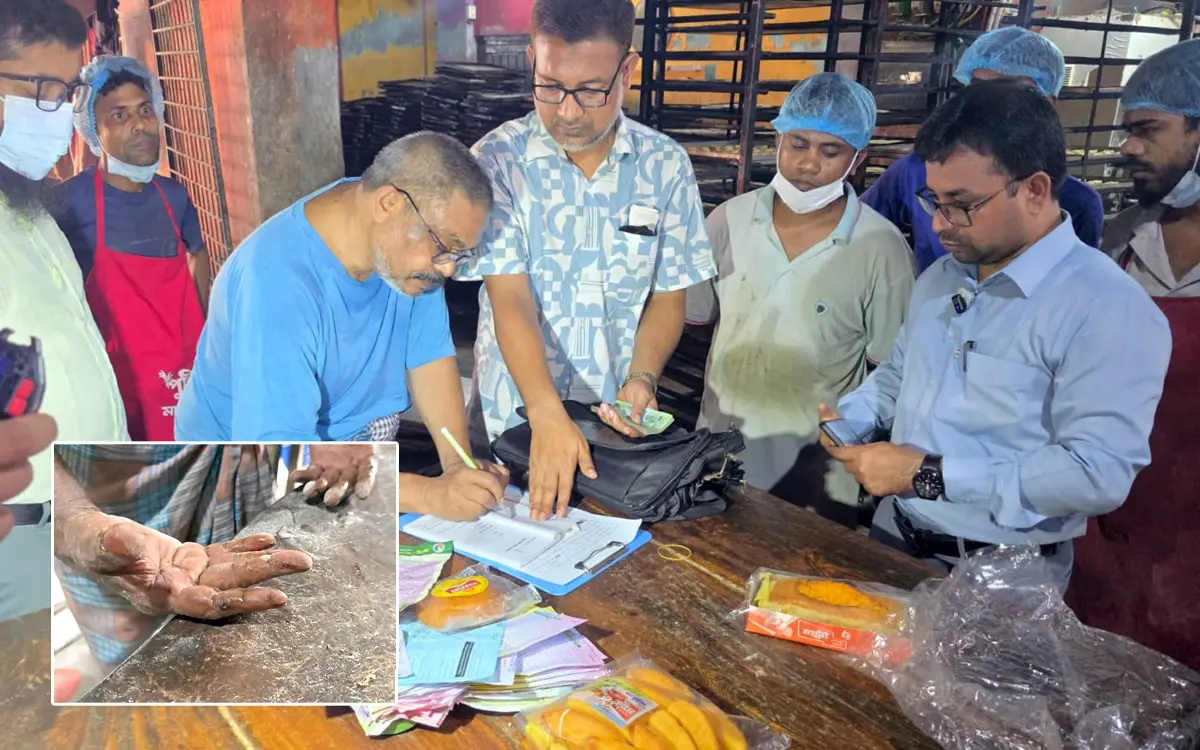 চকসূত্রাপুরে ময়ূরী বেকারিকে ২০ হাজার টাকা জরিমানা অন্বেষণ Onnetion