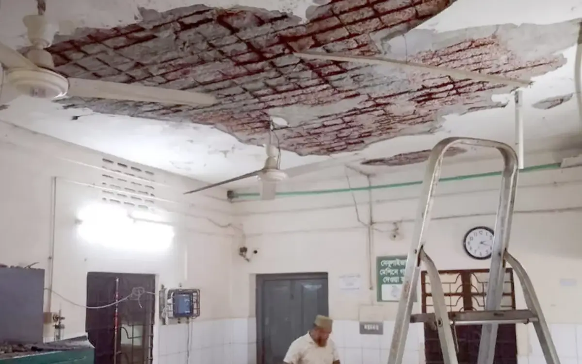 সরকারি হাসপাতালের জরুরি বিভাগে প্লাস্টার ধসে আহত ৫