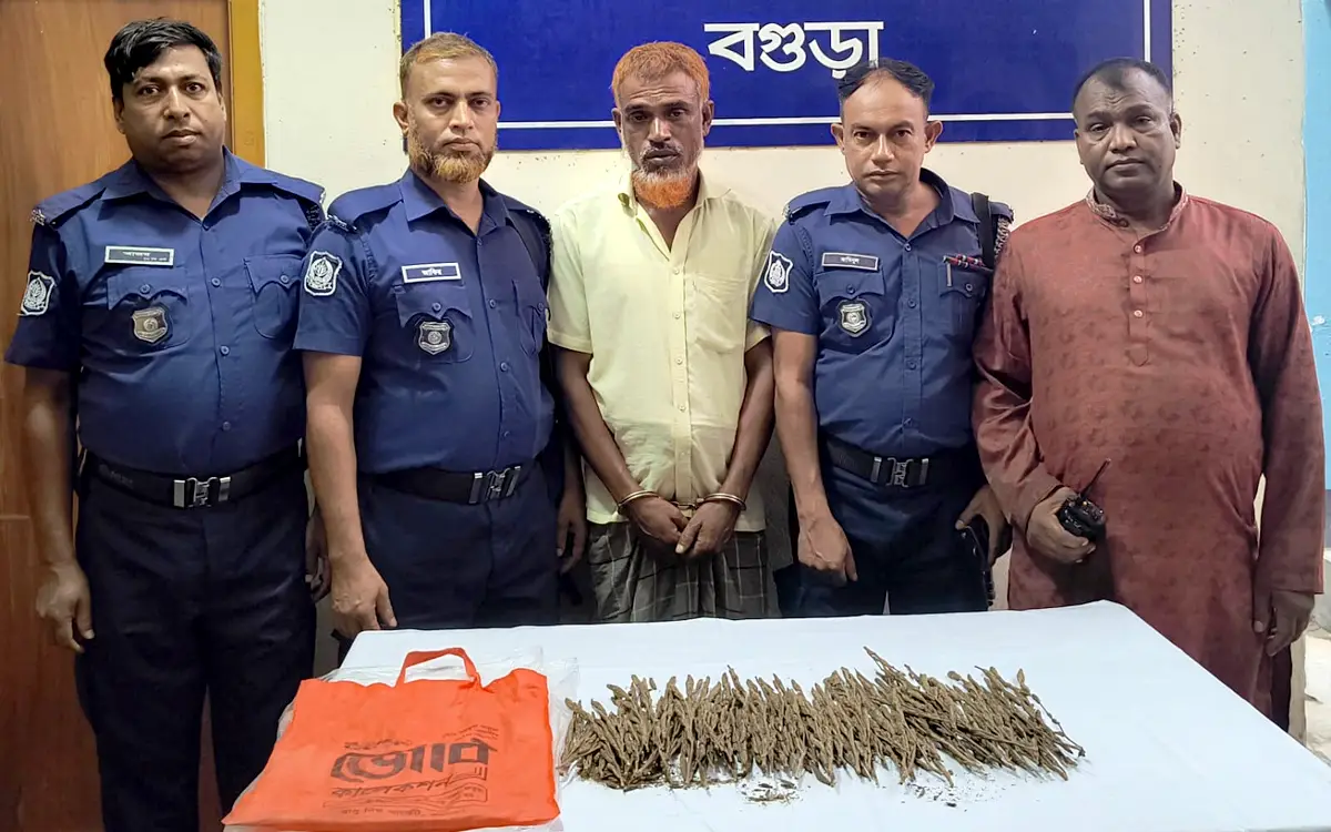 শেরপুরে ৫০০ গ্রাম গাঁজাসহ আটক ১