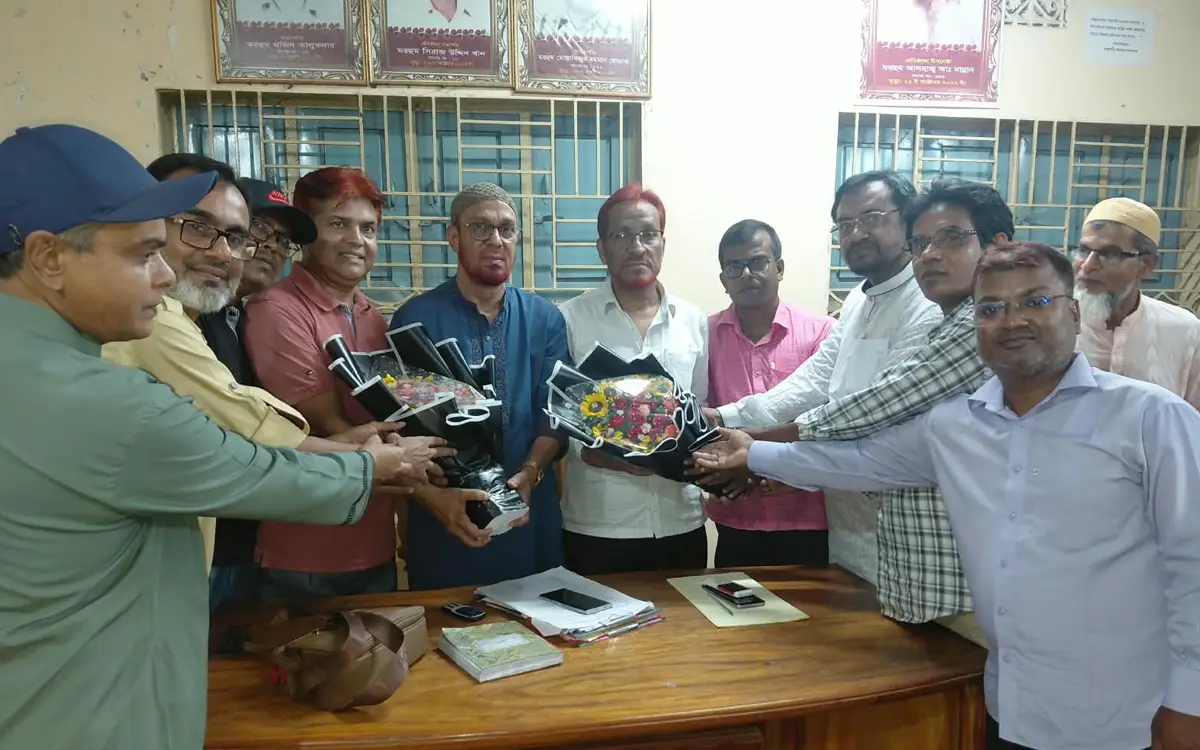 শেরপুরে দুই বিএনপি নেতাকে সম্মিলিত সাংস্কৃতিক জোটের শুভেচ্ছা