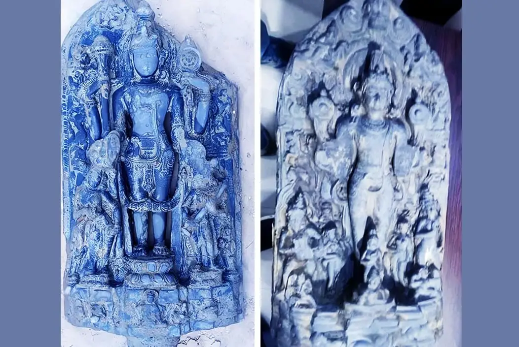 বগুড়ার নন্দীগ্রামে পৃথক স্থান থেকে দুইটি বিষ্ণুমূর্তি উদ্ধার