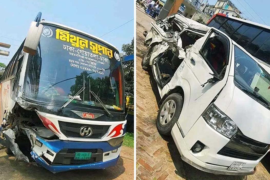 ময়মনসিংহের তারাকান্দায় বাস-মাইক্রোবাস সংঘর্ষে ভাই-বোনের মৃত্যু