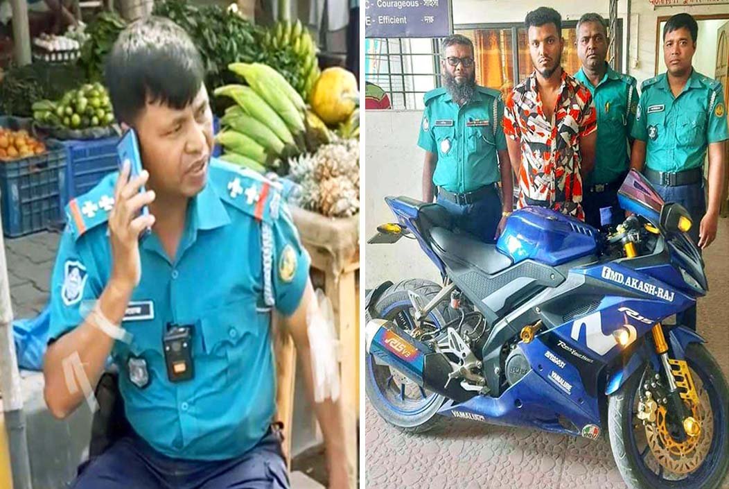 রাজশাহীতে মোটরসাইকেল চালকের ধাক্কায় ট্রাফিক সার্জেন্ট আহত
