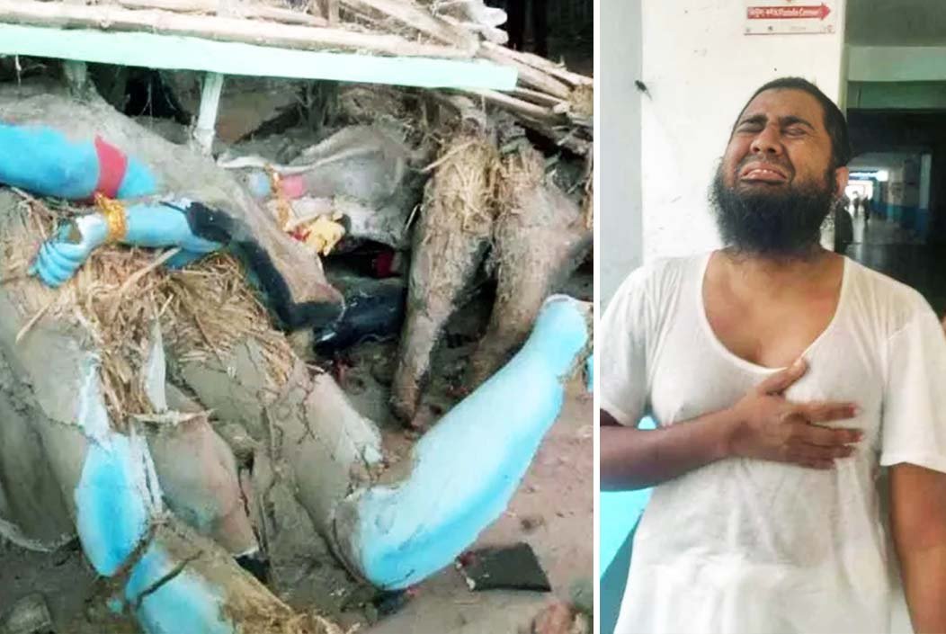 বগুড়ার নন্দীগ্রামে কালীমাতা মন্দিরে প্রতিমা ভাঙচুর, যুবক গ্রেপ্তার