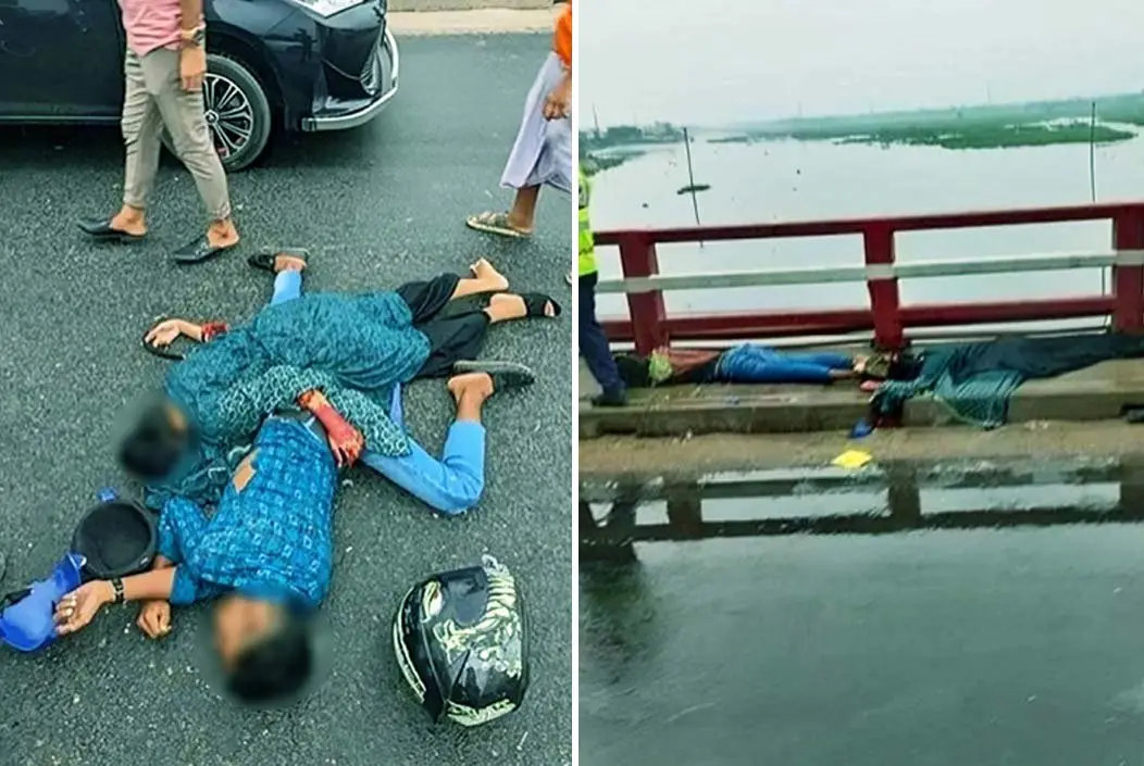 নারায়ণগঞ্জে মোটরসাইকেলে বাসের ধাক্কা, নারীসহ ২ জনের মৃত্যু