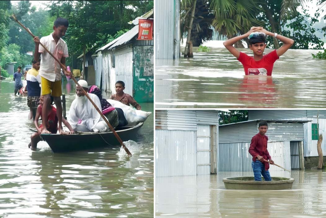 জামালপুরে চরম দুর্ভোগে বানভাসিরা, নেই সুপেয় পানি