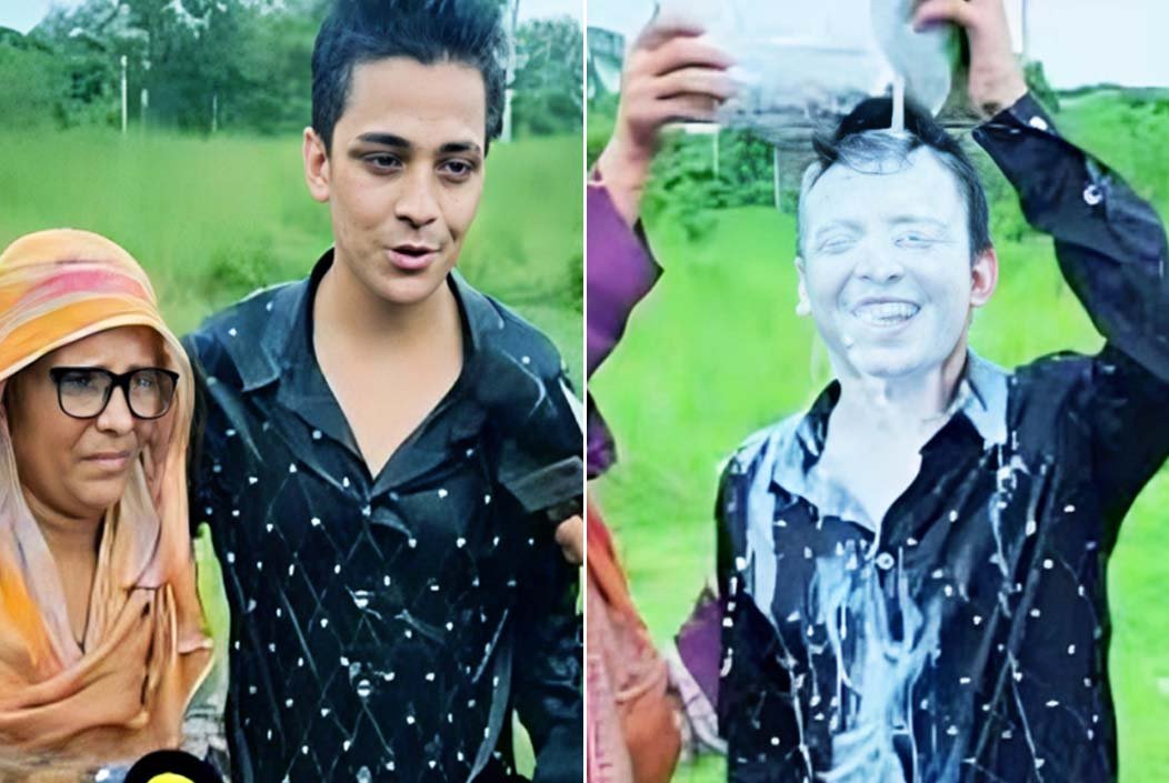 জামিনে বের হয়েই দুধ দিয়ে গোসল করলেন টিকটকার মামুন