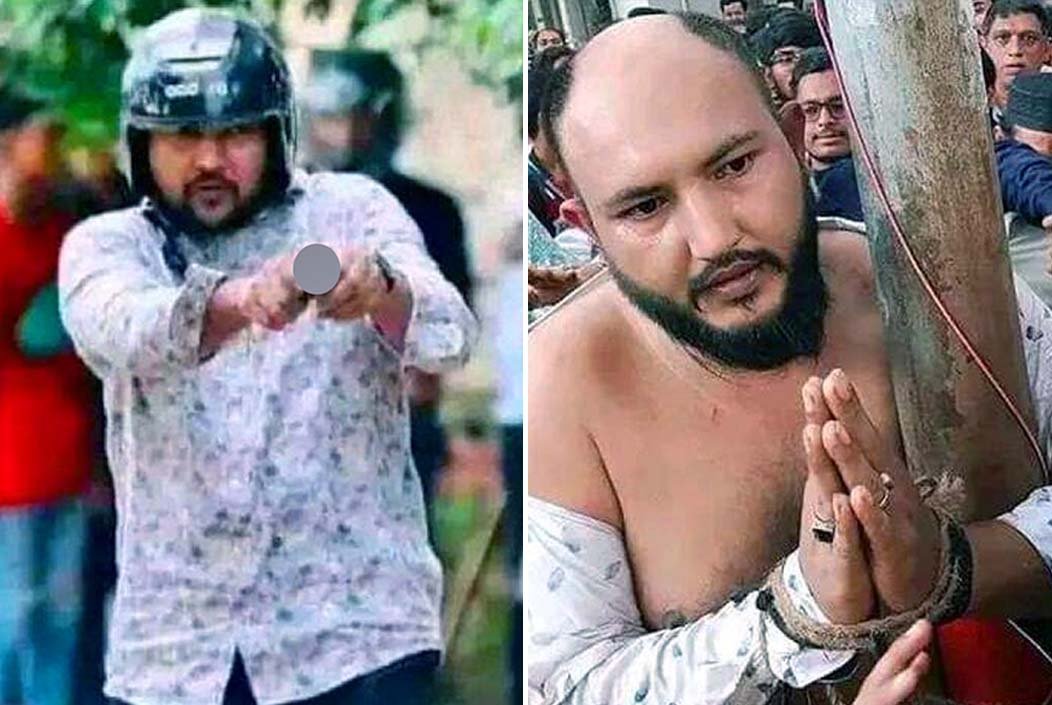 ছাত্রলীগের মিছিল থেকে প্রকাশ্যে গুলি ছোড়া যুবককে গণপিটুনি
