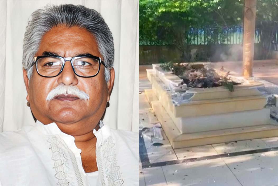 প্রয়াত জাসদ এমপি মইন উদ্দিন খান বাদলের কবর ভাঙচুর ও আগুন