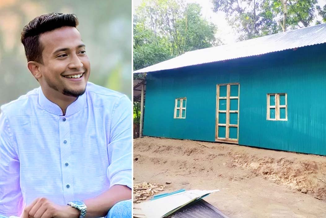 বন্যায় ক্ষতিগ্রস্তদের ঘর বানিয়ে দিচ্ছেন তাসরিফ খান