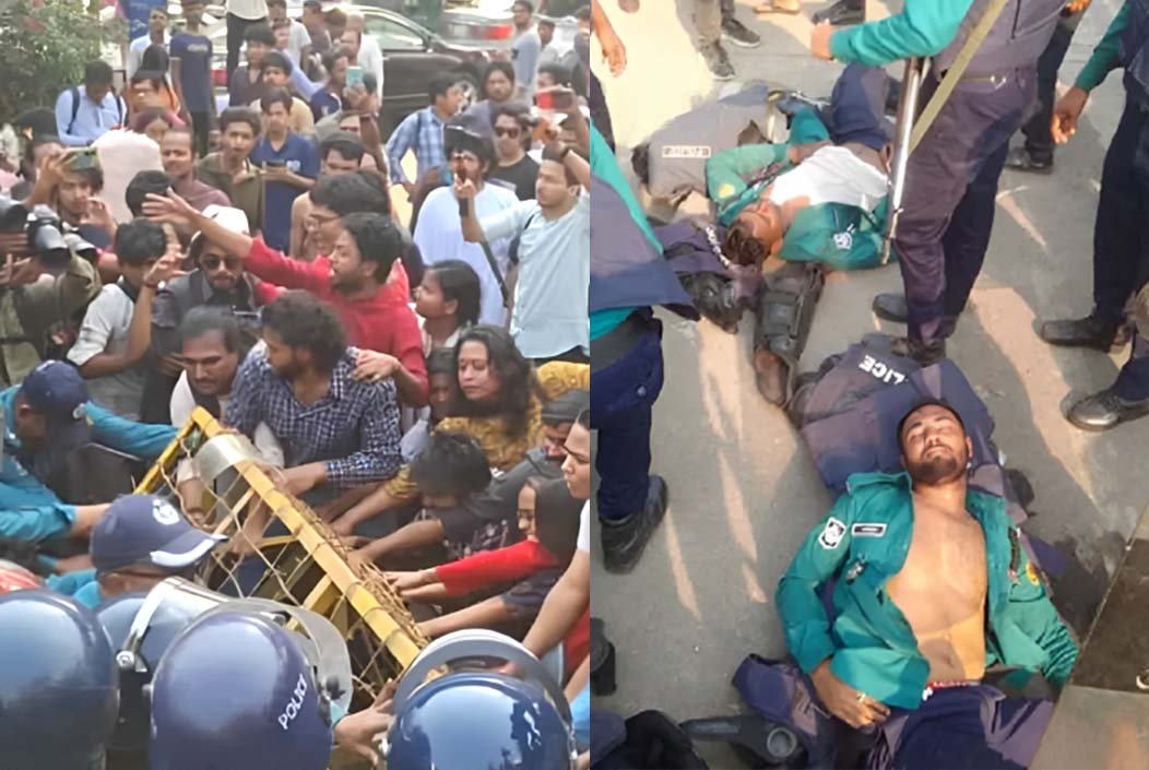 ধর্ষণবিরোধী বিক্ষোভকারীদের সঙ্গে পুলিশের সংঘর্ষ