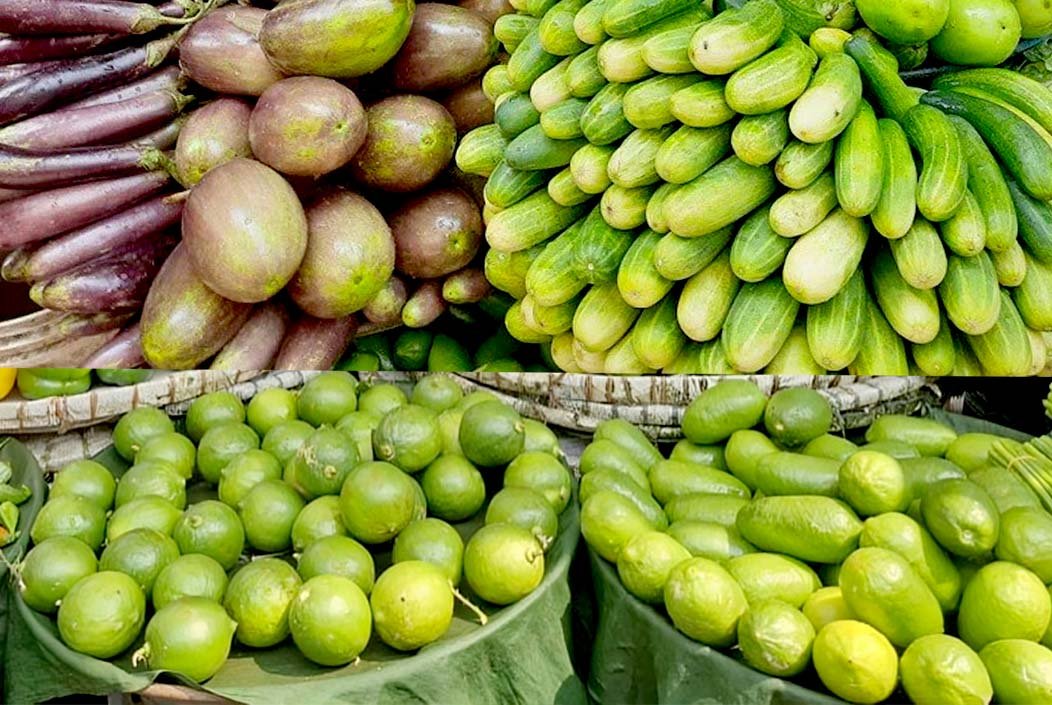 হিলিতে বেগুন, লেবু-শসার দাম কমে অর্ধেকে