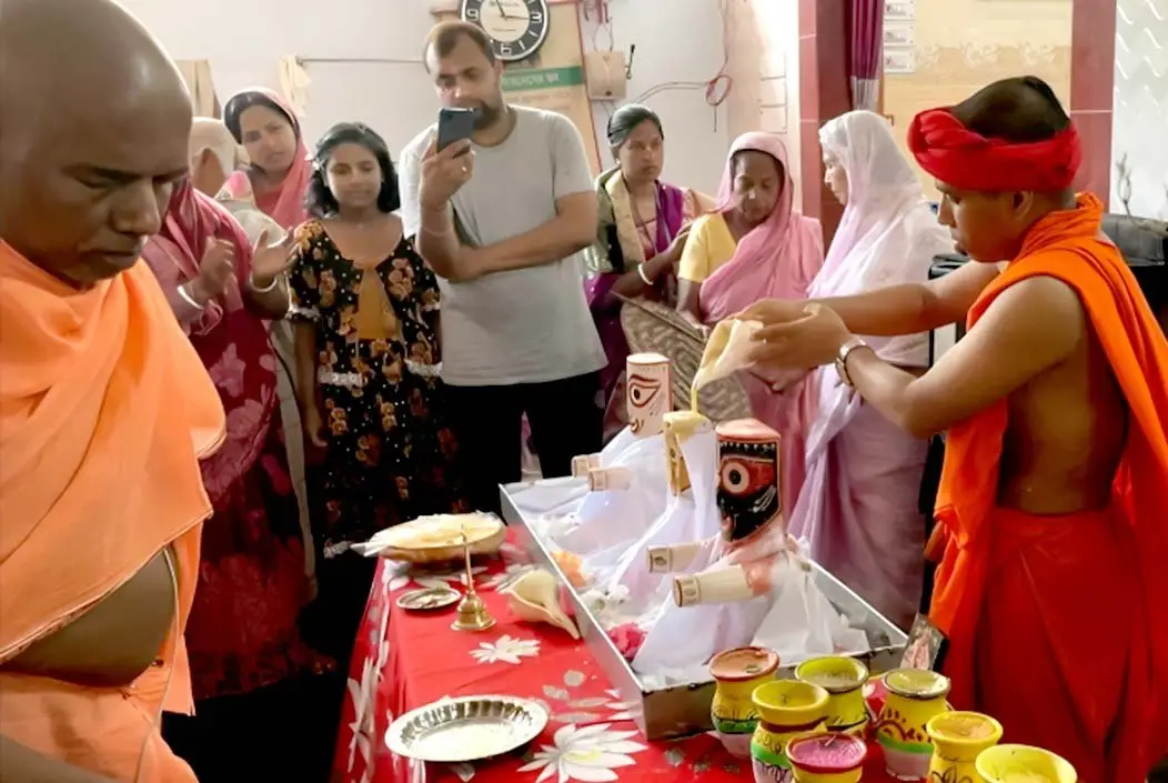 শেরপুরে ইসকন মন্দিরে জগন্নাথ দেবের মহাস্নান যাত্রা উৎসব...