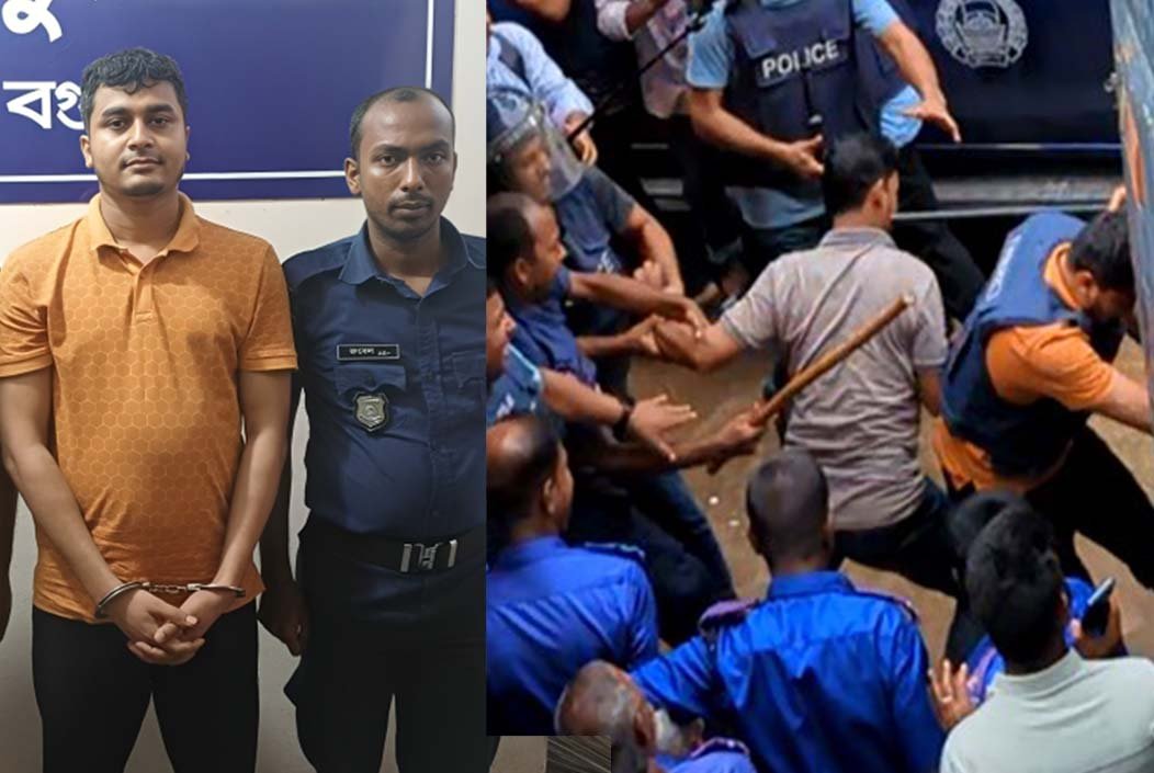 আদালতে নেওয়ার পথে জনতার রোষানলে সাবেক কাউন্সিলর, ডিম ও জুতা নিক্ষেপ