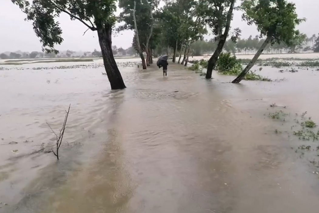 পাহাড়ি ঢলে মৌলভীবাজারে বন্যার শঙ্কা, চার নদীর পানি বিপৎসীমার ওপরে