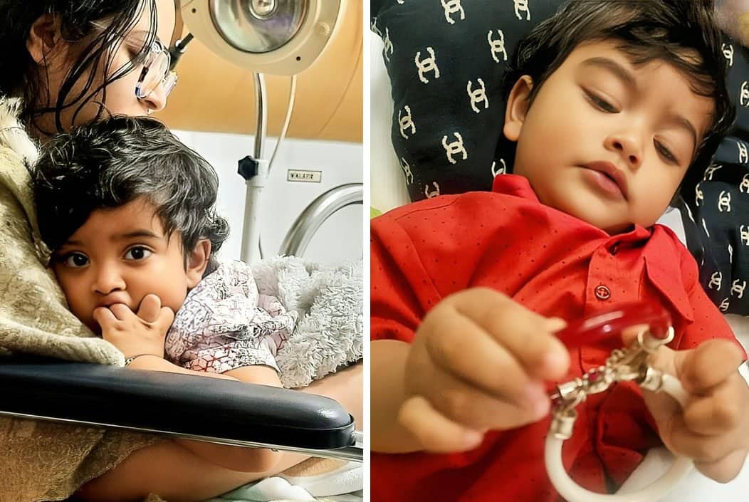 চিকিৎসার জন্য ছেলেকে ভারতে নিয়ে গেলেন পরীমণি