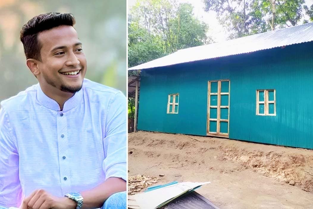 বন্যায় ক্ষতিগ্রস্তদের ঘর বানিয়ে দিচ্ছেন তাসরিফ খান