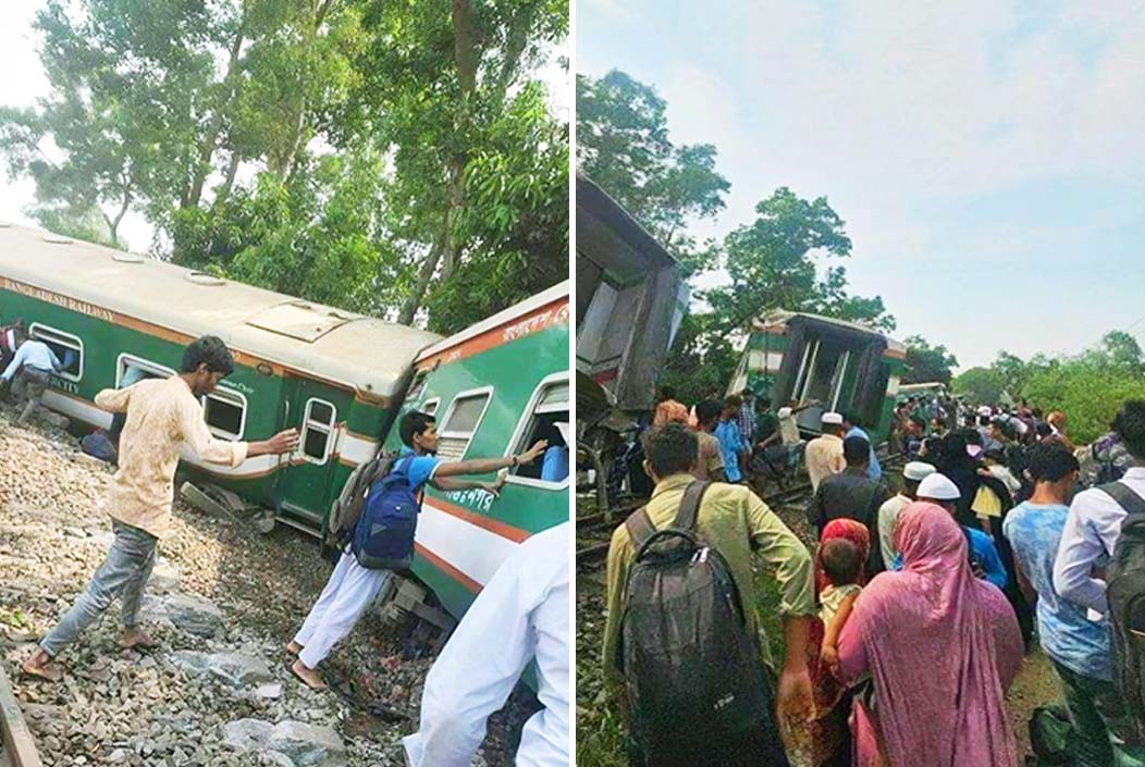 কুমিল্লার নাঙ্গলকোটে বিজয় এক্সপ্রেস ট্রেনের ৯টি বগি লাইনচ্যুত