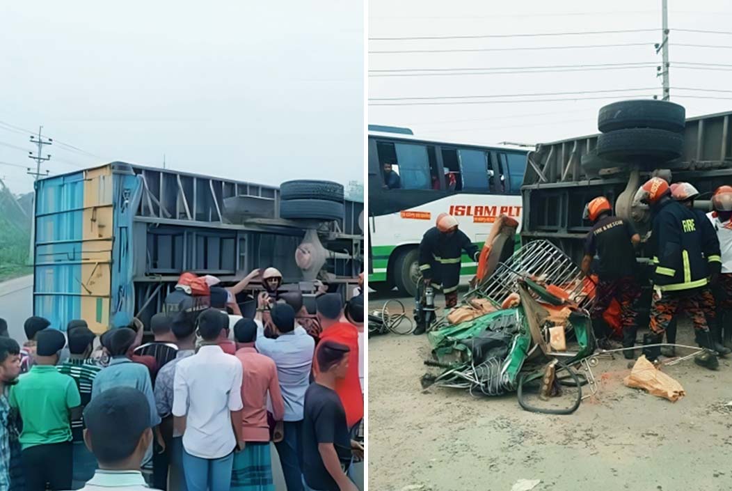 ময়মনসিংহে ট্রাকচাপায় সিএনজি দুমড়ে-মুচড়ে ২ যাত্রীর মৃত্যু