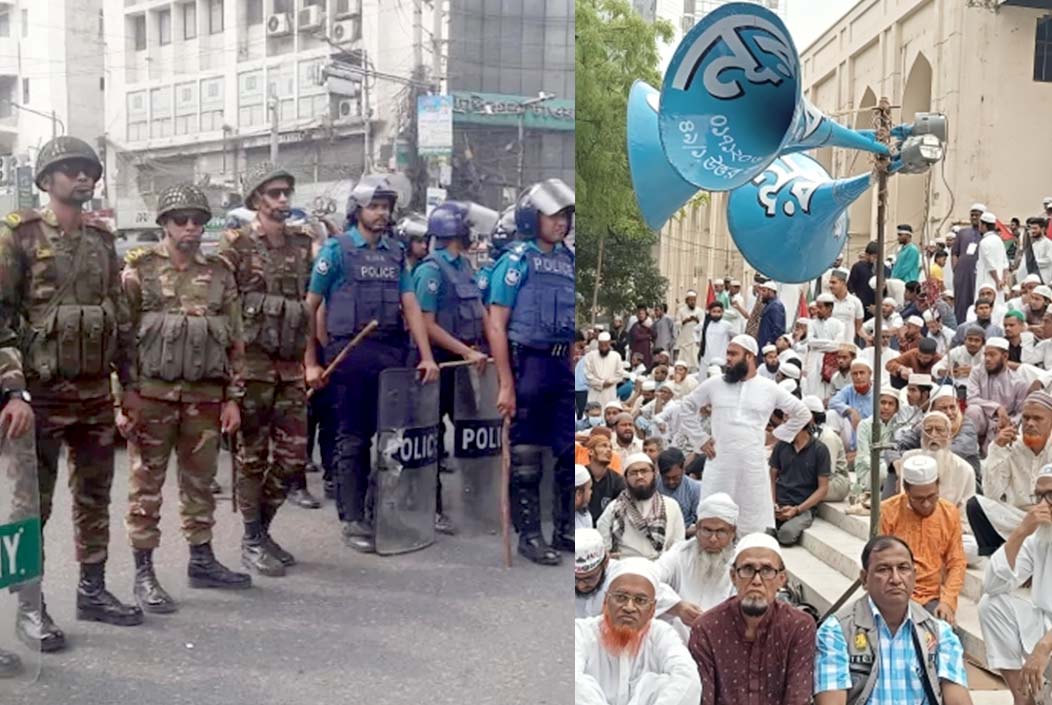 বায়তুল মোকাররম এলাকায় কঠোর নিরাপত্তা, সতর্ক অবস্থানে যৌথ বাহিনী