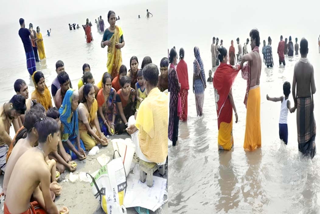 যমুনা নদীর তীরে অষ্টমী তিথিতে পূণ্যস্নানে হাজারো ভক্তের ঢল
