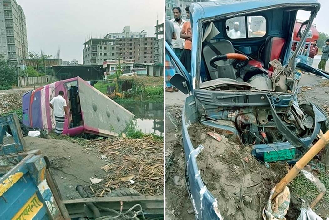 রাজধানীর যাত্রাবাড়ীতে যাত্রীবাহী বাস ও পিকআপের সংঘর্ষ, নিহত ২ রাজধানীর যাত্রাবাড়ীতে যাত্রীবাহী বাস ও পিকআপের সংঘর্ষ, নিহত ২