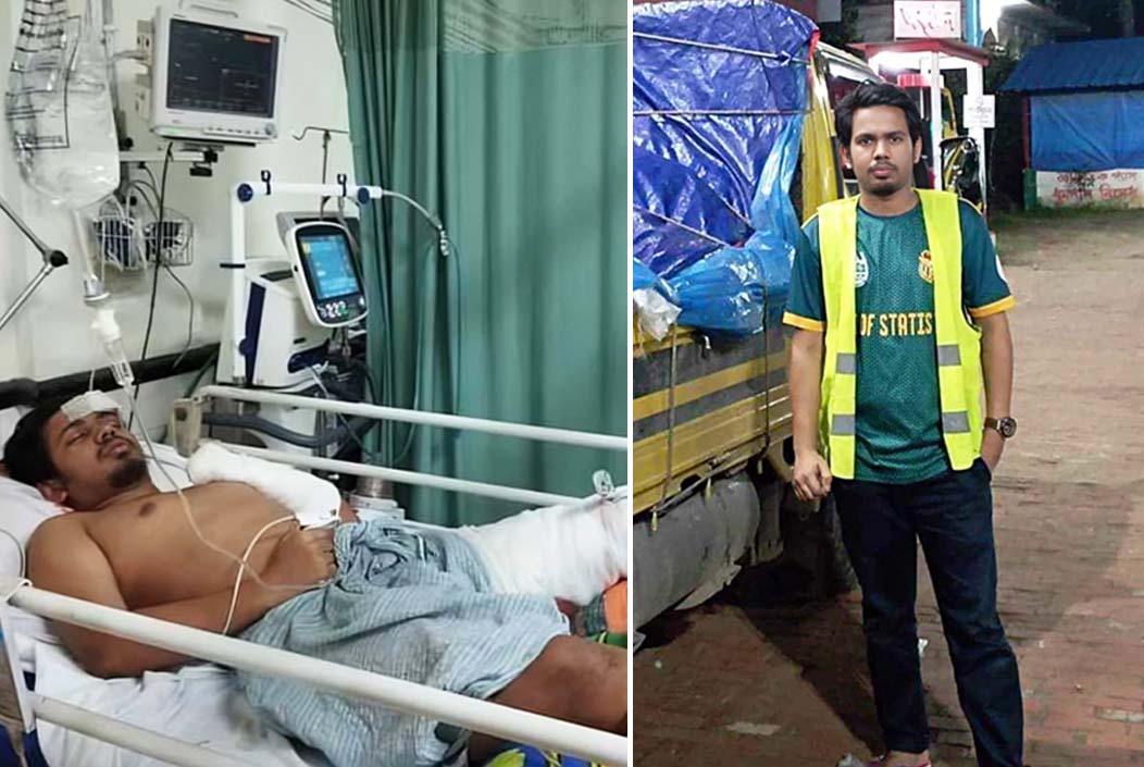 বন্যার্তদের জন্য ত্রাণ নিয়ে যওয়ার পথে দুর্ঘটনায় প্রাণ গেল চবি শিক্ষার্থীর বন্যার্তদের জন্য ত্রাণ নিয়ে যওয়ার পথে দুর্ঘটনায় প্রাণ গেল চবি শিক্ষার্থীর