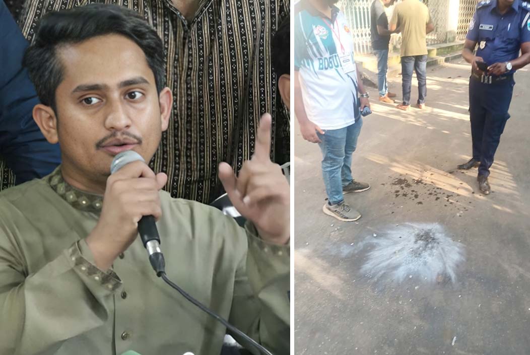 বগুড়ায় সারজিস আলমের গাড়িবহরে ককটেল হামলা Cocktail attack on Sarjis Alam's convoy in Bogra Onnetion