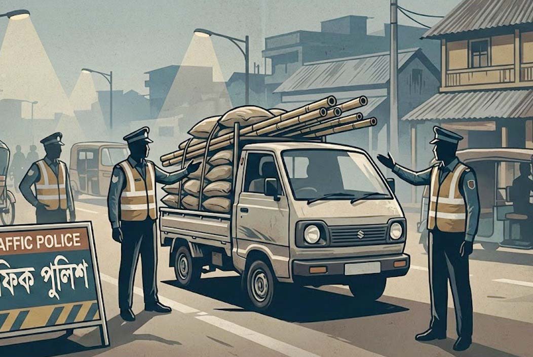 Police assaulted by pickup driver who requisitioned in Sherpur Police assaulted by pickup driver who requisitioned in Sherpur Onnetion