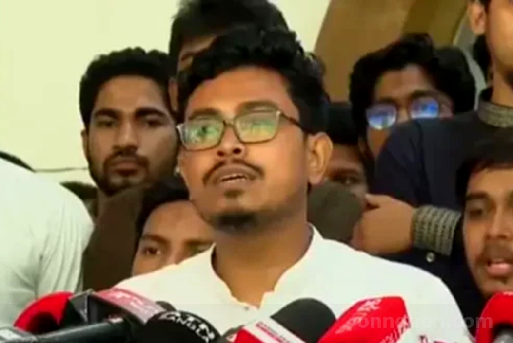 রোববার গাজীপুরে ছাত্রশিবির আয়োজিত বিক্ষোভ সমাবেশে বক্তব্য রাখেন সাদিক কায়েম। ছবি: সংগৃহিত